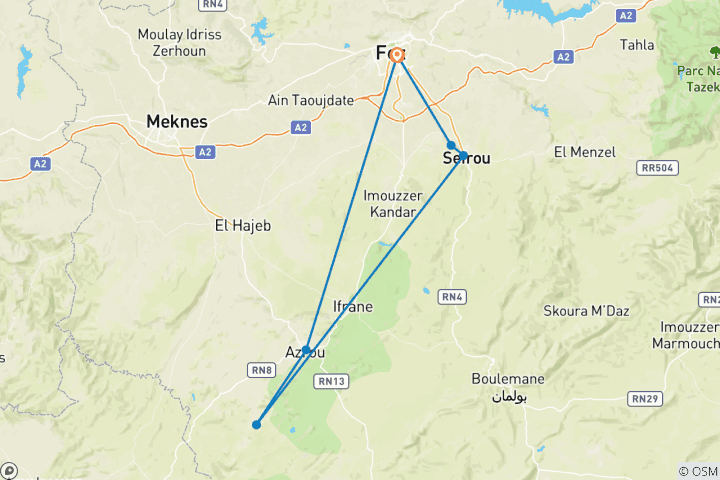 Kaart van Wandeltocht in het Atlasgebergte