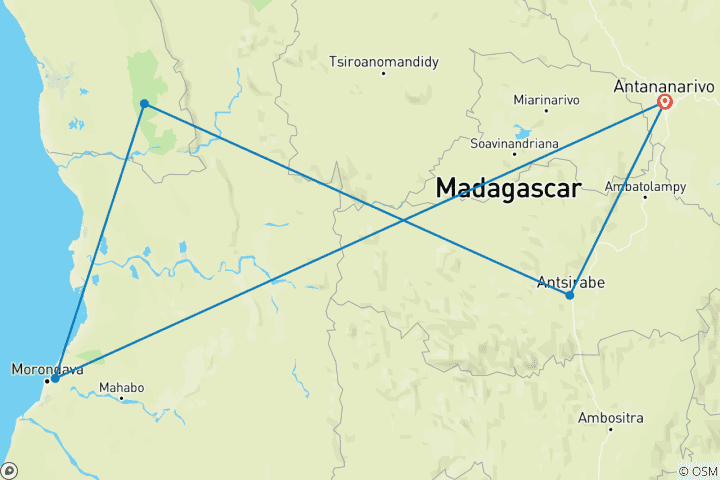 Carte du circuit Madagascar Signature 22Jours /21Nuits - Confort