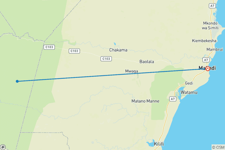 Mapa de Aventura en Malindi 5 días/4 noches