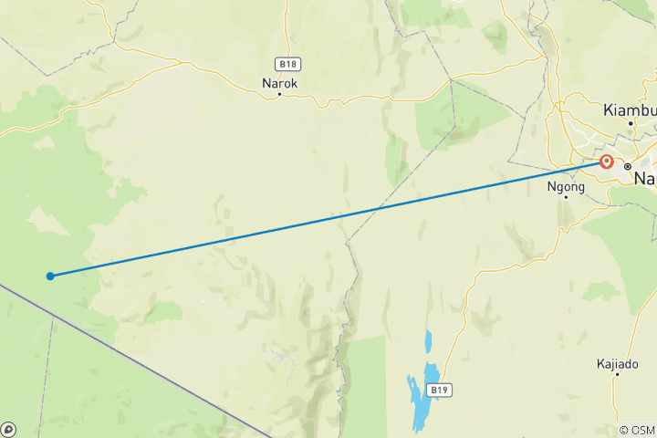 Map of 3 Days/2 Nights Masai Mara via The Great Rift Valley (Comfort)