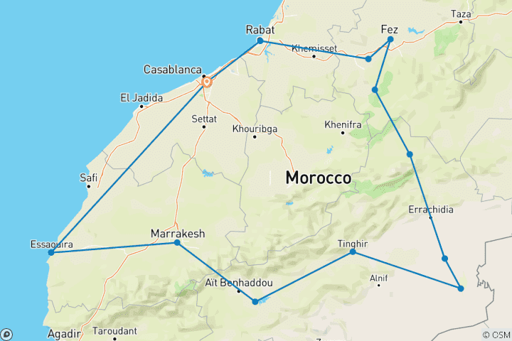 Map of Morocco Small Group Sightseeing Tours