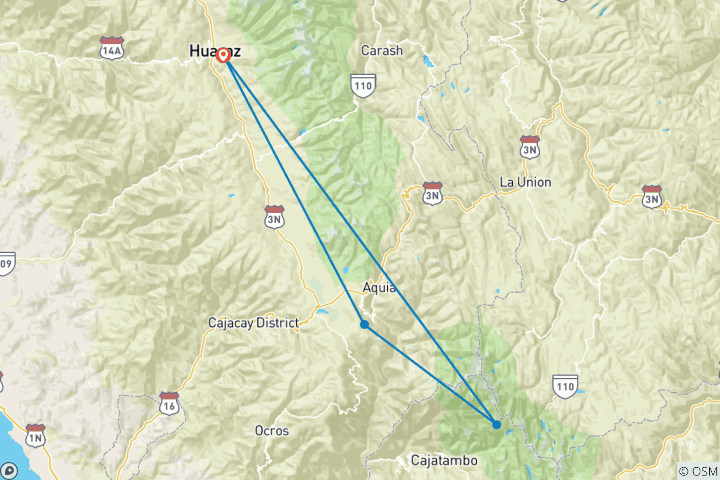 Map of Mini-Huayhuash Trek - 3 Days