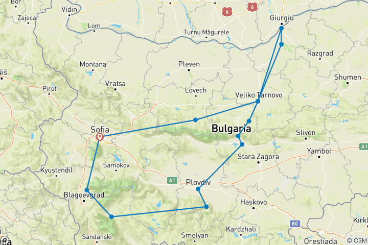 Kaart van Verken De Kleurige Monasterieën Van Bulgarije/ Prive Rondreis