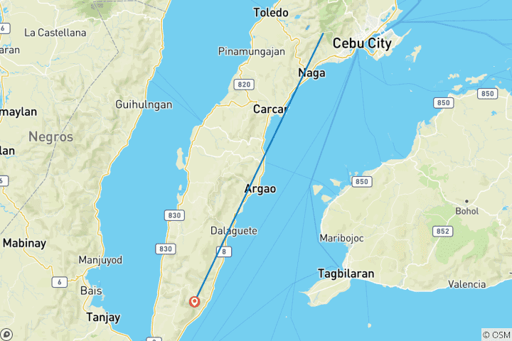 Karte von Oslob Walhai Beobachtungstour - Privatrundreise