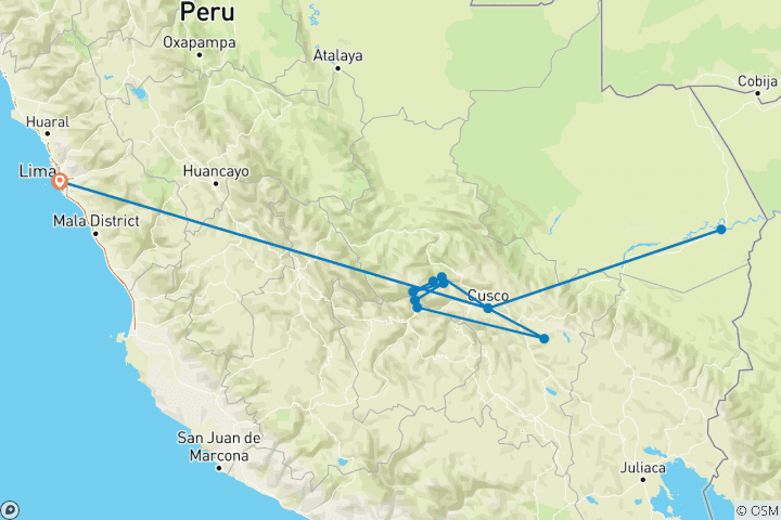 Map of A South Peru Adventure