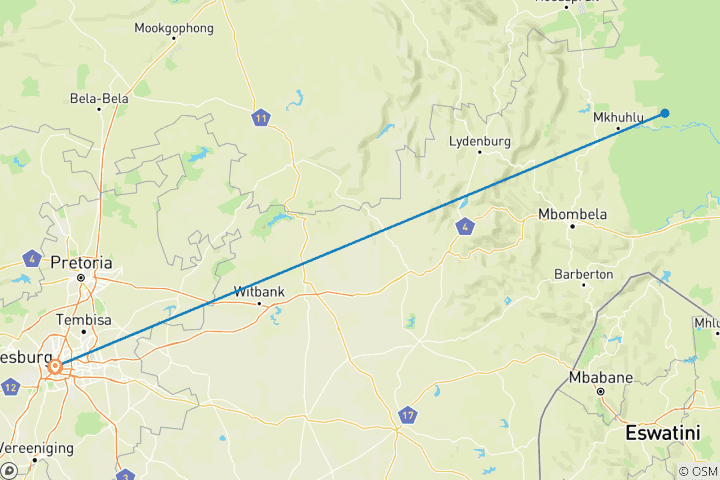 Map of 3 Day | Sabi Sands Kruger National Park Tour