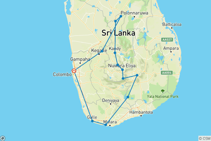 Mapa de Economía 08 Días [Lo mejor de Sri Lanka en invierno]