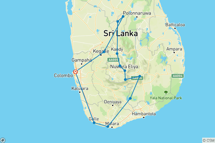 Mapa de Economía 08 Días [Lo mejor de Sri Lanka en invierno]