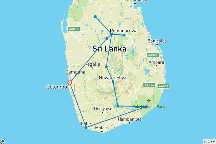 Mapa de La asombrosa Lanka