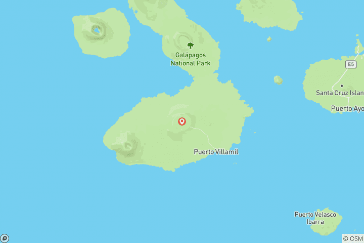 Mapa de Circuito de un día al volcán Sierra Negra Galápagos