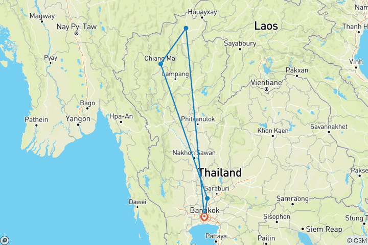 Map of Tailor-Made Thailand Cultural Tour, Daily Depart & Private Guide