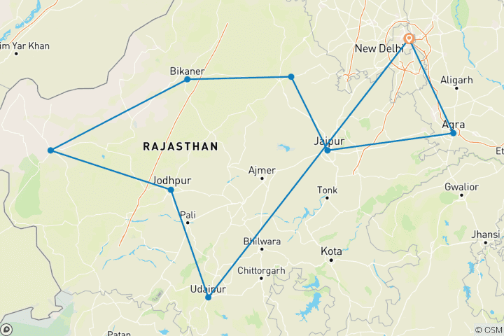 Mapa de El sabor de la India