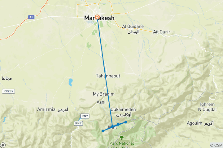 Map of Trekking in Morocco: Family Trek - 3 Days