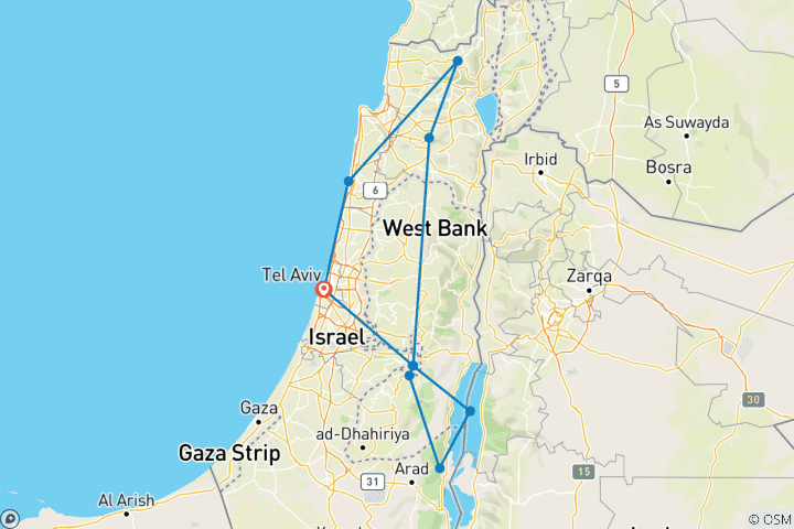 Carte du circuit Le meilleur d'Israël - été, 8 jours