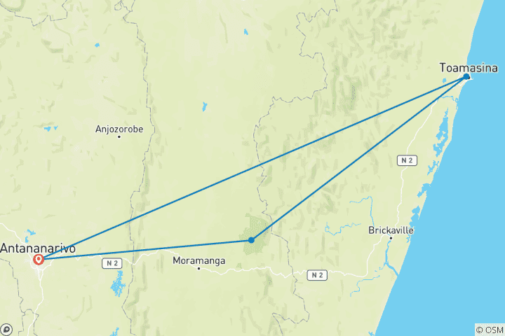 Kaart van Madagaskar - schitterende reis naar het Oosten