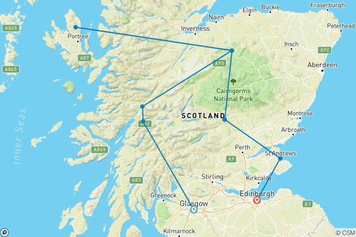 Map of Majestic Scotland (7 Days)