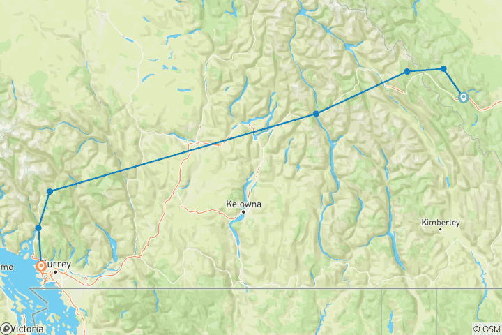 Karte von Chinook - Abenteuer nach Vancouver durch die malerischen Berge von Whistler