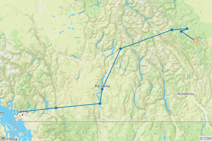 Map of Roadrunner - Journey to the Heart of the Rockies