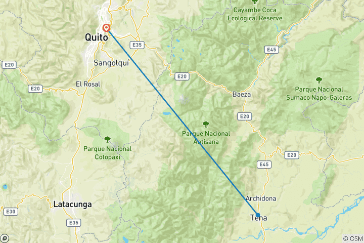 Carte du circuit Circuit chaman et spirituel de 3 jours en Équateur