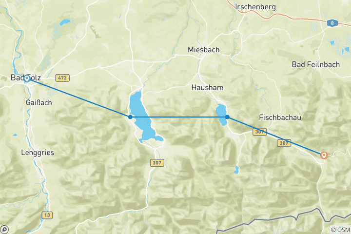 Map of Walking Bavaria’s Lakes and Mountains