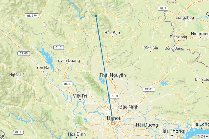 Map of Hidden trails of Ba Be National Park 3 days 2 nights