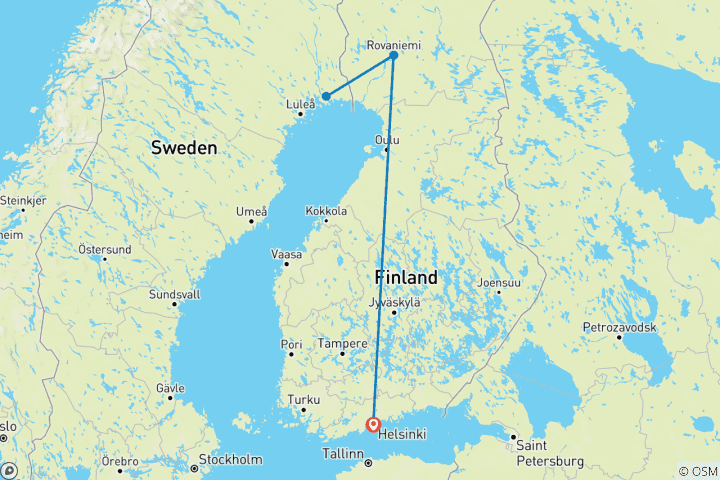 Map of Lapland Winter Adventure