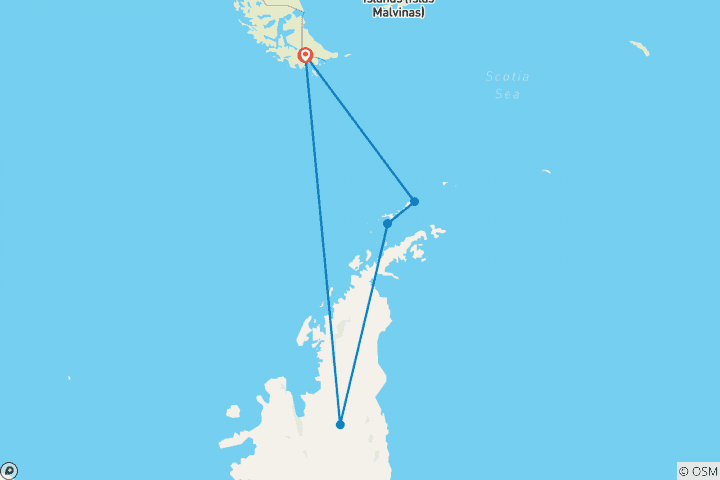 Carte du circuit Franchissement de 66º de latitude sud