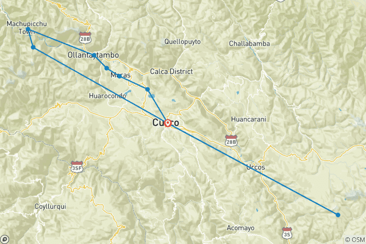 Carte du circuit TRÉSORS INCAS - 6 JOURS