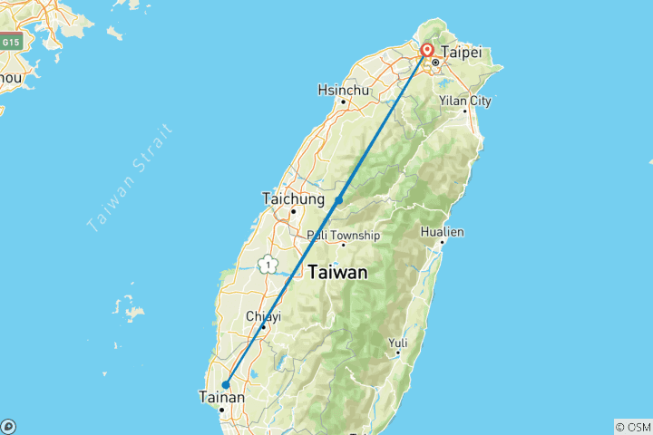 Mapa de Viaje a Taiwán en 8 días, hecho a medida, con hoteles de lujo, salida diaria y guía privado