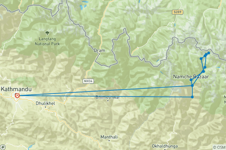 Map of Everest Base Camp Trek