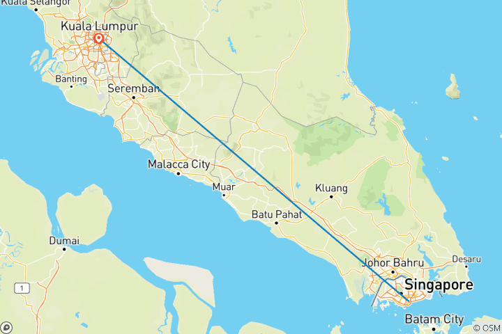 Map of SIZZLING SINGAPORE & MARVELLOUS MALAYSIA