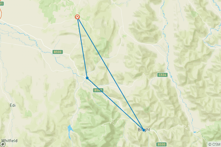 Carte du circuit Tour de Bright - Tour cycliste de Beechworth à Bright