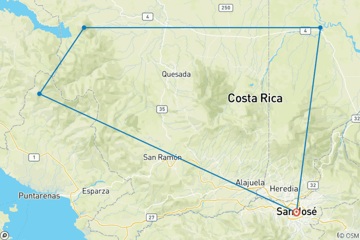 Map of Adventures in Costa Rica!