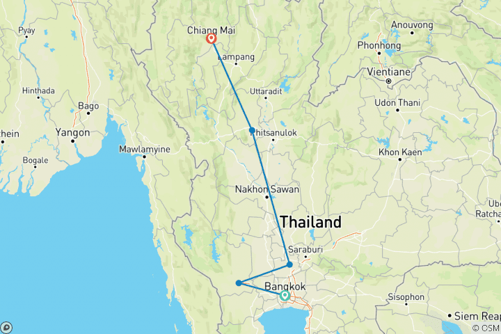 Carte du circuit Les points forts de la Thaïlande