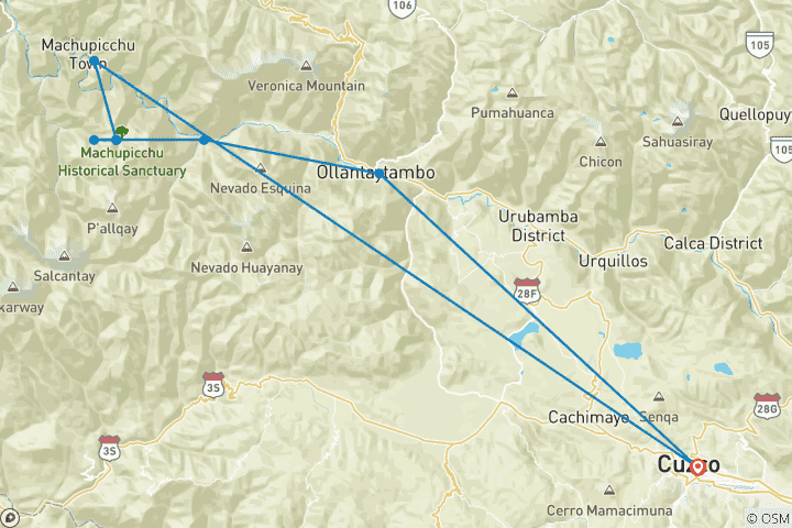 Mapa de Camino Inca Clásico 4 días: Un viaje inolvidable a Machu Picchu