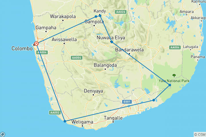 Mapa de Vibrante Sri Lanka