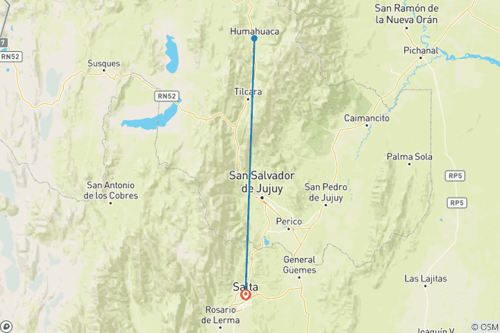 Kaart van Argentinië  – Salta, een kleurrijk landagen – 4 dagen