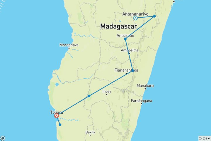 Map of Madagascar Classic Tour 10D/9N