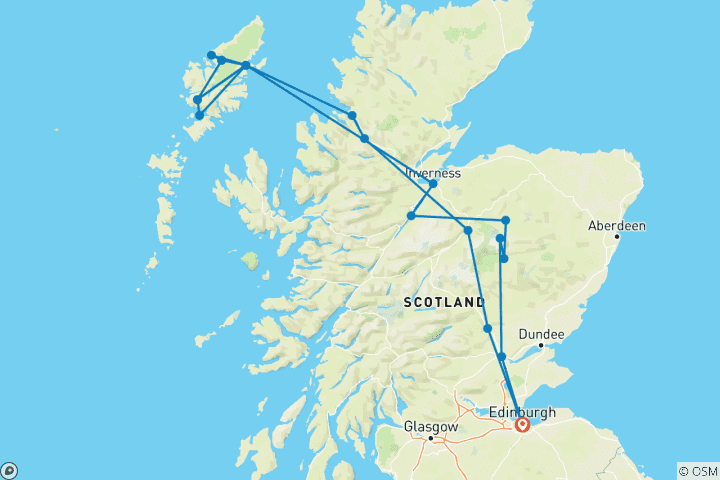 Map of 5-Day Outer Hebrides & the Scottish Highlands Small-Group Tour from Edinburgh