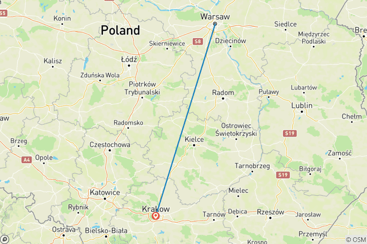 Map of New Year in Poland (Minimum booking of 2 guests)