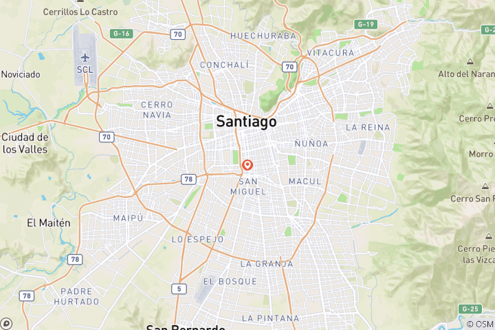 Karte von Chile: Santiago de Chile - 4 Tage