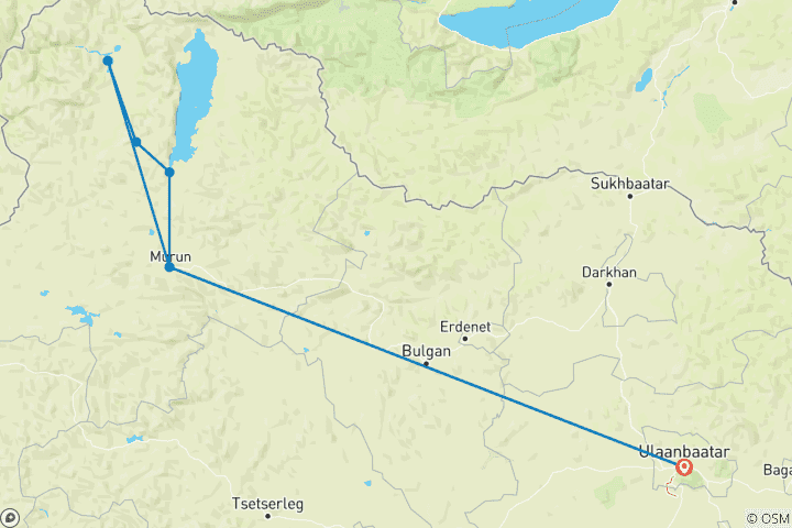 Map of On Horseback to Mystical Taiga