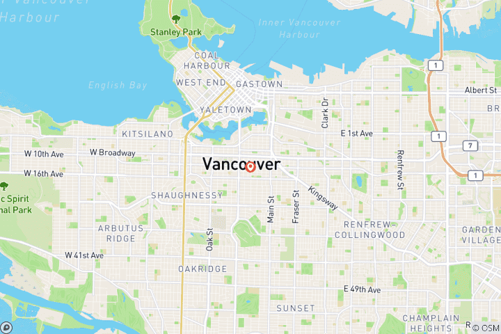 Mapa de Excursión privada de un día en familia por Vancouver | Visita los lugares más singulares