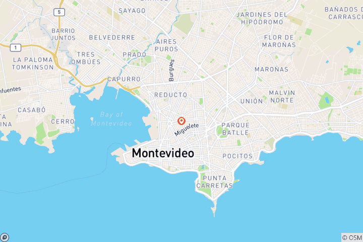 Map of Montevideo, Capital of Uruguay