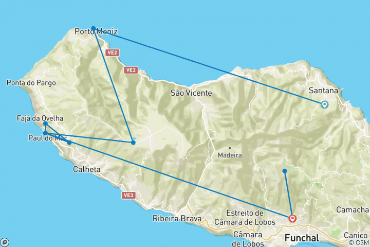 Map of Walking in Madeira (Christmas)