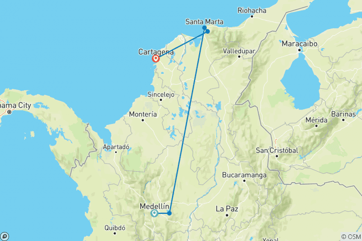 Carte du circuit La Colombie à découvert