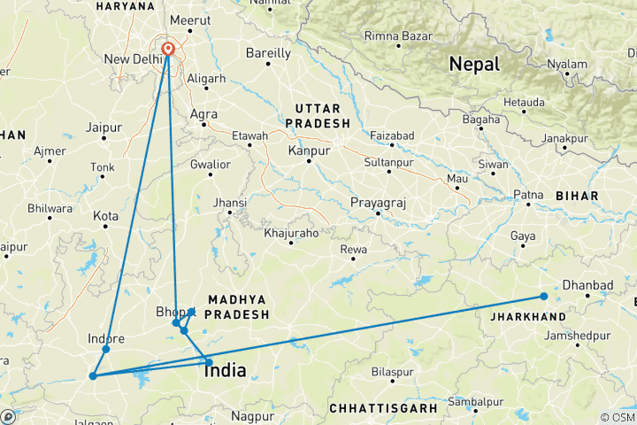 Karte von Zentral-India: Eine Reise durch Geschichte, Natur und Kultur