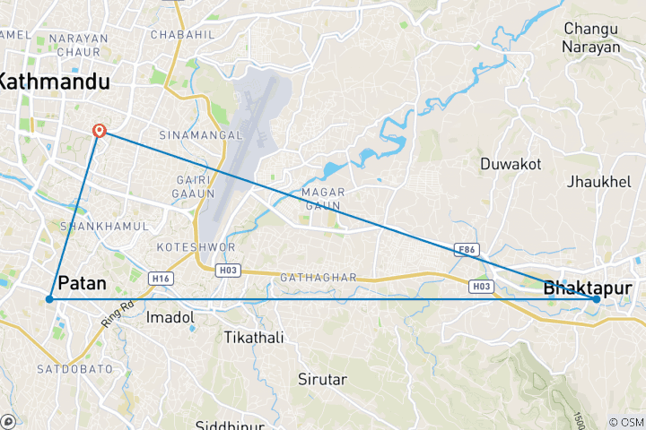 Karte von Kathmandu Tagesausflug