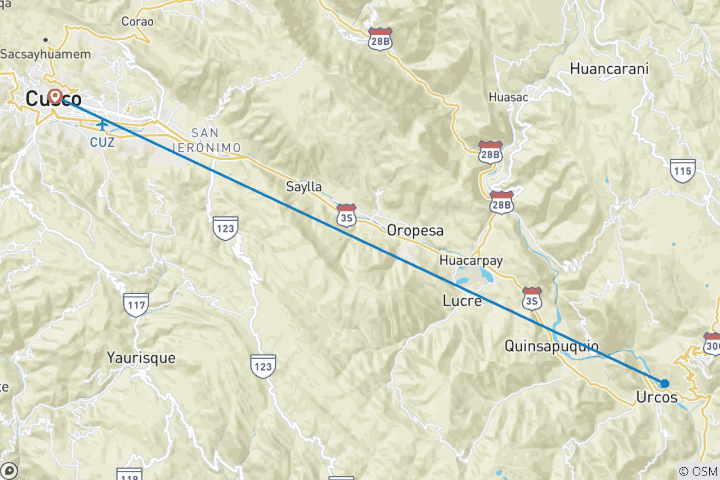 Map of Trek & Climb: Nevado Qampa - 2 Days