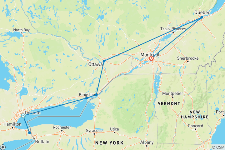 Map of Ontario & French Canada 2022